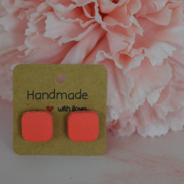 Harmony studs - Red Leather