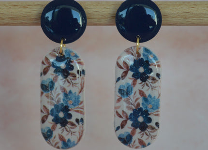 Elegant Duo - Dark Blue Flower
