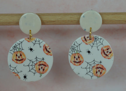 Circle Charm - Pumpkin Web
