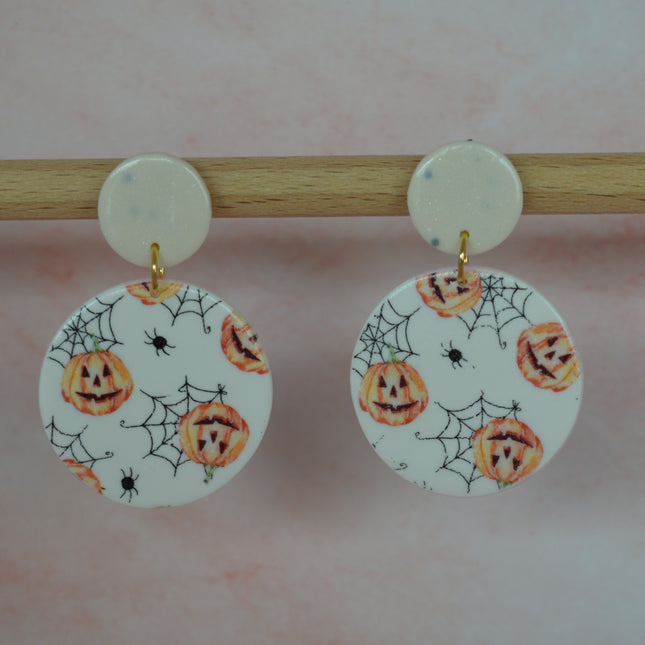 Circle Charm - Pumpkin Web