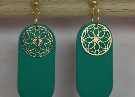 Celestial Flower Grace - Green Button