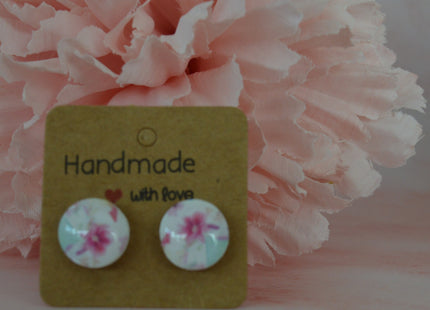 Essence studs - dark pink flowers