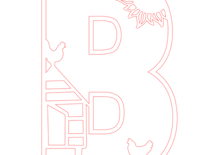 Letter B - boerderij (2 lagen)