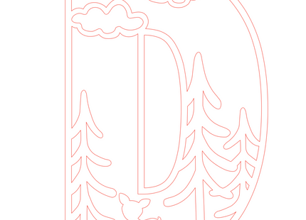 Letter D - bosdieren (holle letter)