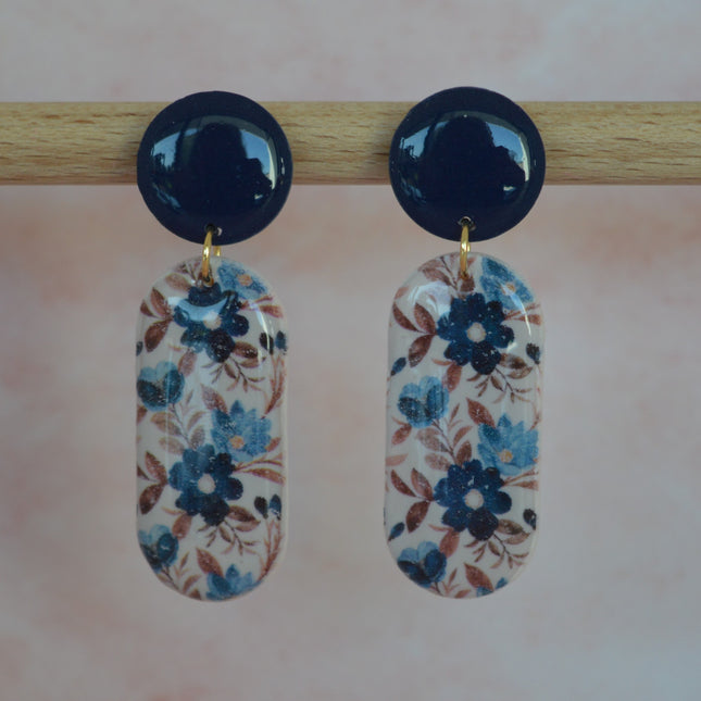 Elegant Duo - Dark Blue Flower
