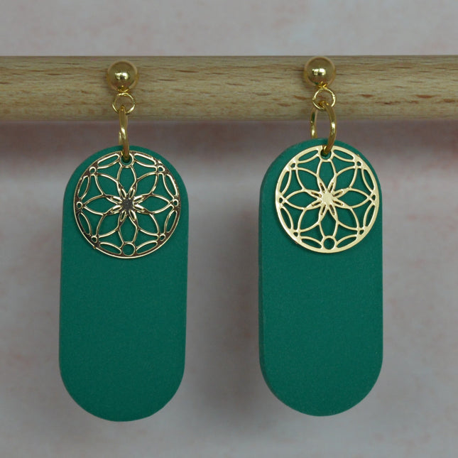 Celestial Flower Grace - Green Button