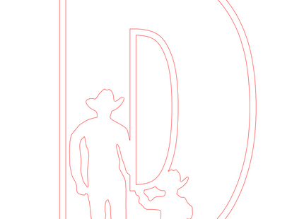 Letter D - boerderij (2 lagen)