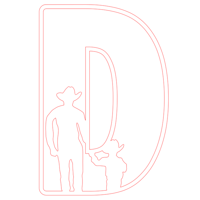 Letter D - boerderij (2 lagen)