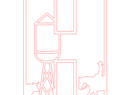 Letter H - boerderij (holle letter)