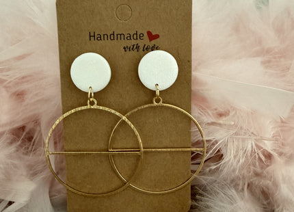 Holiday Bauble Hoops - white