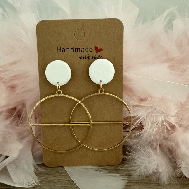 Holiday Bauble Hoops - white