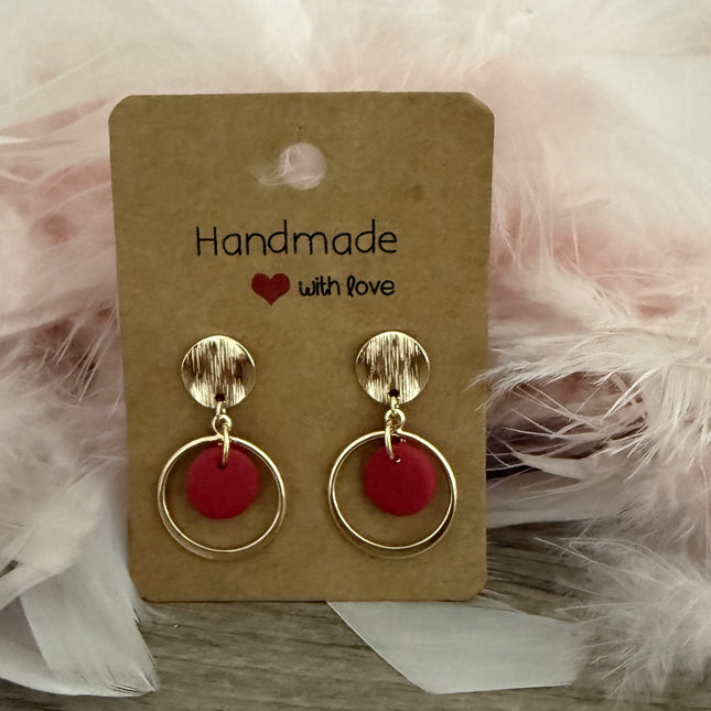 Orbit Charm - Cranberry Red