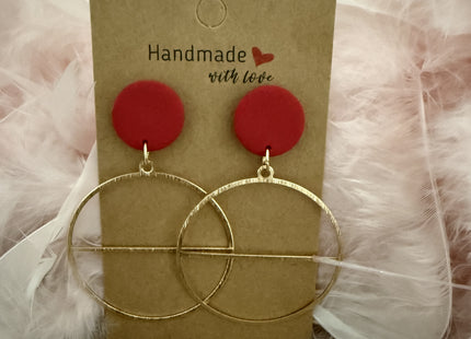 Holiday Bauble Hoops - red