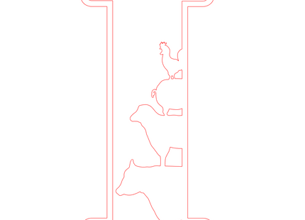 Letter I - boerderij (holle letter)