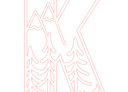 Letter K - bosdieren (holle letter)