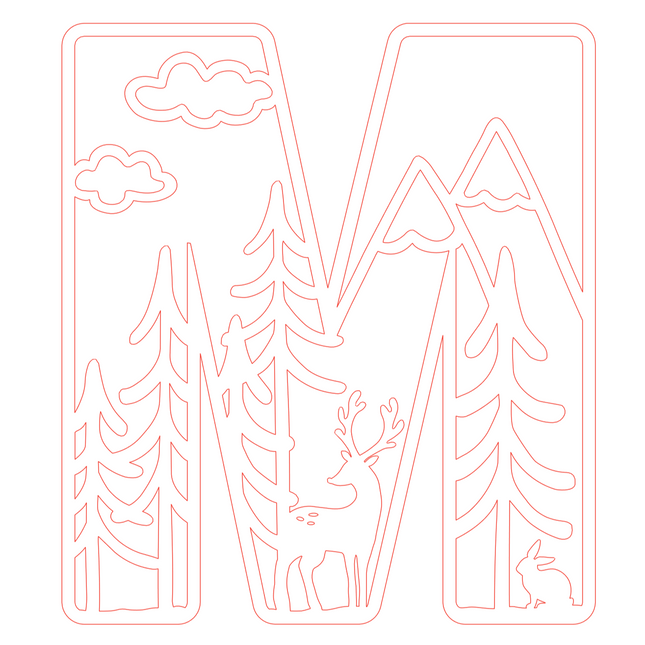 Letter M - bosdieren (holle letter)