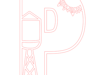 Letter P - boerderij (2 lagen)