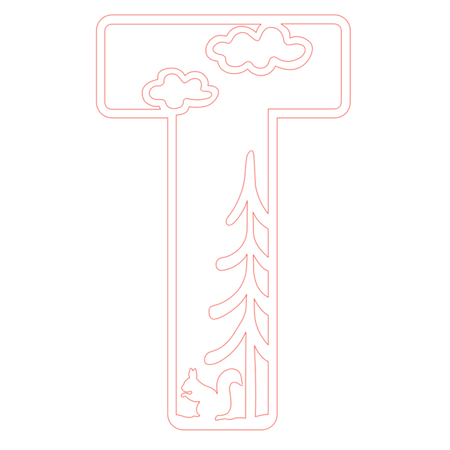 Letter T - bosdieren (holle letter)