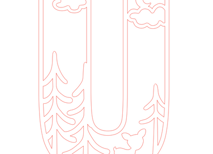 Letter U - bosdieren (holle letter)