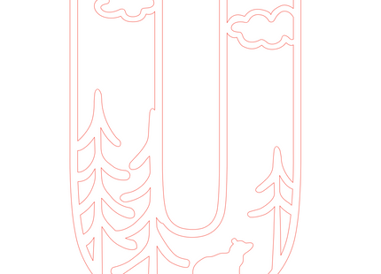 Letter U - bosdieren (holle letter)