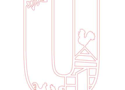 Letter U - boerderij (2 lagen)
