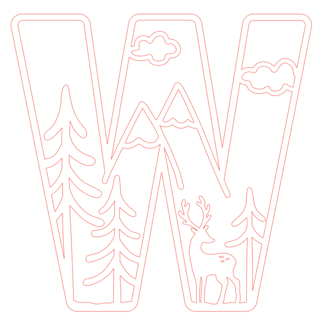 Letter W - bosdieren (holle letter)