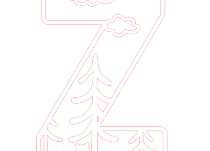 Letter Z - bosdieren (2 lagen)