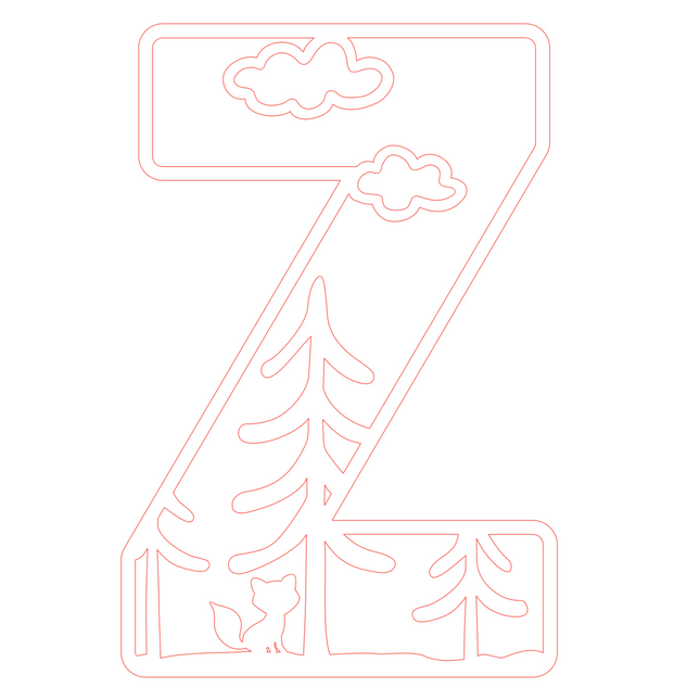 Letter Z - bosdieren (holle letter)